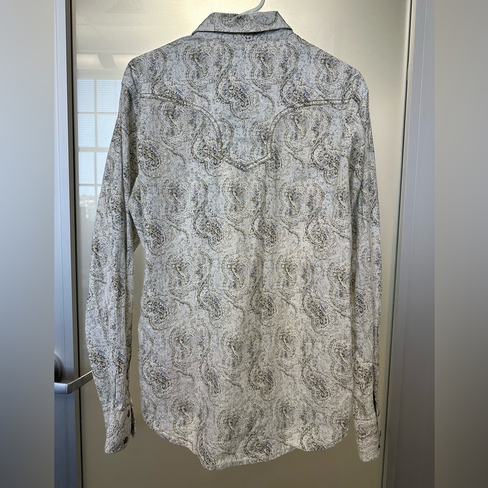 Wrangler Men's Rock 47 Paisley Print Long Sleeve Snap Western Shirt size medium - Picture 6 of 6